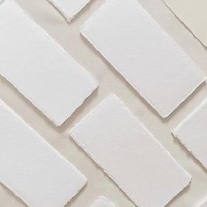 Deckle Papers® Handmade Deckle Edges Cotton Paper Blank Wedding Invitation-Menu Cards, Note Cards, Cardstock, Blank Index Cards Calligraphy, Watercolor Textured (Pack of 50) (Off-White, 3.5x6 Inches)