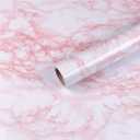practicalWs 23.6in 118in White Pink Marble Wallpaper Peel and Stick Countertops Self-Adhesive Vinyl Waterproof Wallpaper Great As Cabinets Drawer Shelf Wall Crafts Wall Paper Decorations