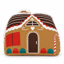 Gingerbread House Embroidered Velvet Pillow 18x18