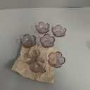 JJYHEHOT 6 PCS Pink Sakura Dip Bowls Set, Crystal Glass Dessert Bowls, Dipping Bowls Appetizer Plates Salad Bowl