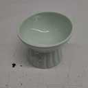 1pcs Ceramic Elevated Bowls, Extra Wide Raised Cat Bowls for Food and Water, Shallow Cat Food Dish Whisker Friendly, Anti Vomit, Microwave and Dishwasher Safe, Great Height (Green)