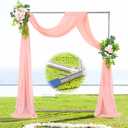 7FT Arch Backdrop Stand, 5FT Wide, Stainless Steel Wedding Arch Stand with Base Ground Spikes for Ceremony, Balloon Arched Backdrop Frame for Birthday Party Baby Shower Celebration Decorations (7FT x 5FT, White)