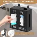2 in 1 Trash Bag Dispenser and Grocery Bag Holder, Large Wooden Trash Bag Holder,Trash Bag Dispenser for Grocery Bags and Plastic Bags,Kitchen Cabinet Under Sink Organizers and Storage