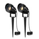7W Low Voltage Landscape Lights 12V 24V AC/DC Focusing Lens LED Spotlight Outdoor Lights Yard Lights Garden Lawn Landscaping Lights 700LM IP66 Waterproof Spot Lighting Stake Tree Light(2 Pack)