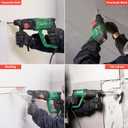 1" SDS-Plus Lightweight Rotary Hammer Drill, 9 Amp 4 Functions Corded Variable Speed Rotomartillo with Safety Clutch for Concrete, Includes 3 Drill Bits,2 Chisels,Carrying Case