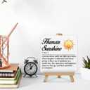 Inspirational Desk Decor Sunshine Gifts Human Sunshine Gift Human Sunshine Definition Wood Sign with Easel Home Office Shelf Table Desk Decor, Appreciation Gifts for Women Friends Men