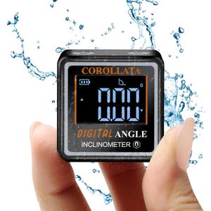 Ultra Small Digital Angle Finder Magnetic Level, Rechargeable Angle Cube, Table Saw Miter Gauge, 4 * 90 Degree Protractor Electronic Inclinometer, Wood Working Measuring Tool (Black)