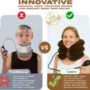 Neck Stretcher for Instant Neck Pain Relief - Neck Support Brace Adjustable & Inflatable Cervical Neck Traction Device - Neck Decompression Devices for Home Use (Brown)