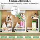 Kitstorack Under Sink Organizer, 2 Tier Under the Sink Storage, Slide out Pull out Cabinet Organizer Shelf, Metal Sliding Drawer for Kitchen Bathroom Pantry Closet Organization Rack, White, 2 Pack