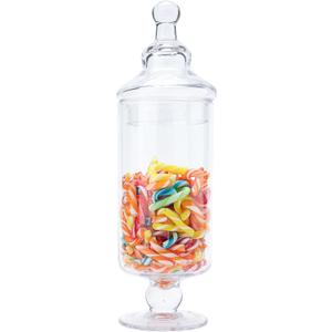 Clear Glass Apothecary Jars, Candy Jar with Lid, Elegant Decorative Jars for Wedding and Party (Height: 14", Diameter: 4")