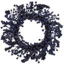 20" Christmas Wreath for Front Door Artificial Blue Holly Berry Wreath for Christmas Thanksgiving Winter Holiday Decoration