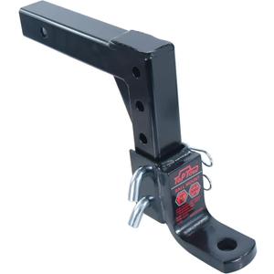 TOPTOW 64189 AdjustableTrailer Hitch Ball Mount with 5/8 inch Hitch Pin, 10 inch Drop Max, Fits 2 inch Hitch Receiver, Matte Black