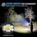 WdtPro LED Flashlight High Lumens SR2000 Pro, 2 Pack Brighter Tactical Flashlights with 5 Modes & Zoomable, Powerful Mini Flash Light for Emergency, Camping, Hiking (Grey)