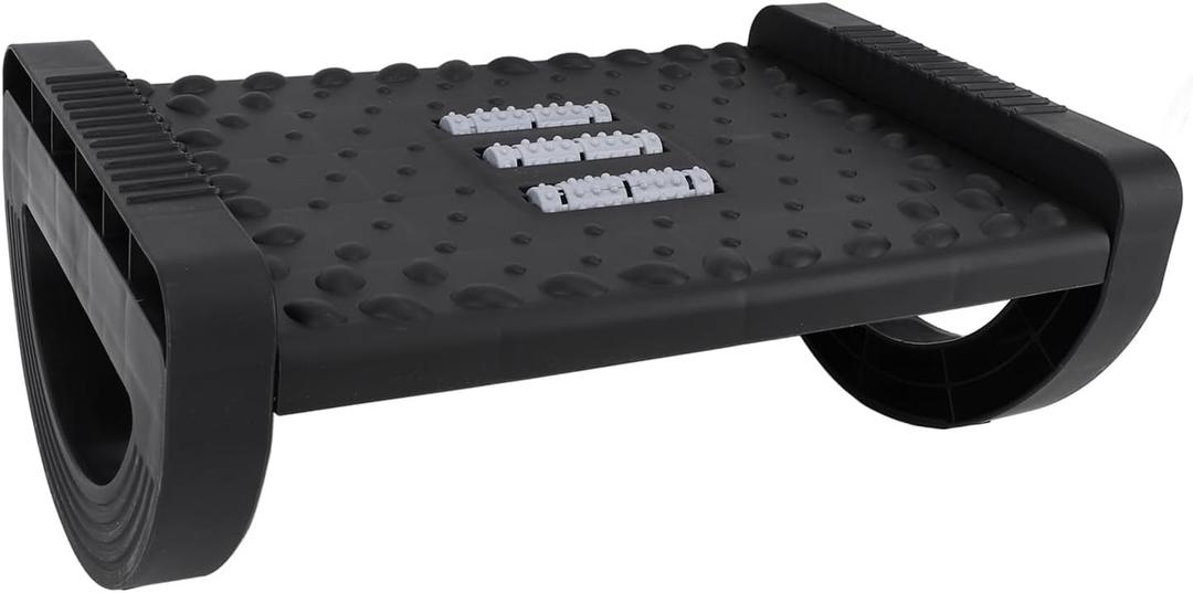 Massage Foot Rest, Roller Rocking Foot Stool Lightweight Portable Office Desk Larger Size Office Desk Footrest, Rocking Foot Nursing Stool Rocker Balance Board for Posture (Black)