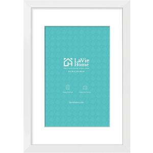 LaVie Home 16 x 24 Poster Frame White, Display Pictures 12x18 with Mat or 16x24 Without Mat, Stable and Sturdy Picture Frame and Polished Plexiglass, Horizontal and Vertical Format of The Wall（1 Pack）