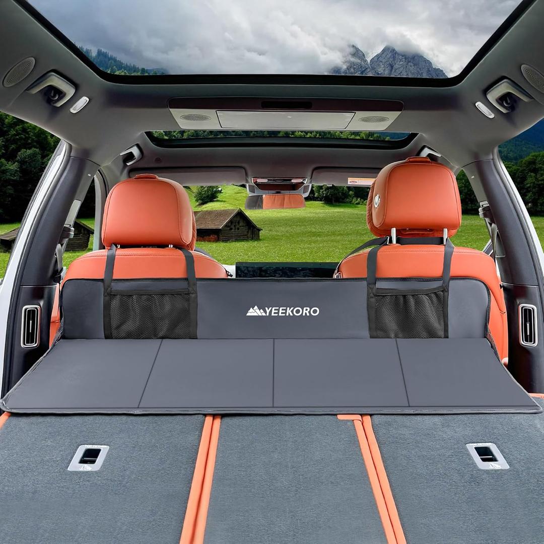 Car Rear Seat Mattress Extension Plate, Foldable Car Back Seat ExtenderPortable Mattress for Sleeping, Increase Travel Trunk Space and Car Bed Camping Space for Cars, SUV, Model Y/3
