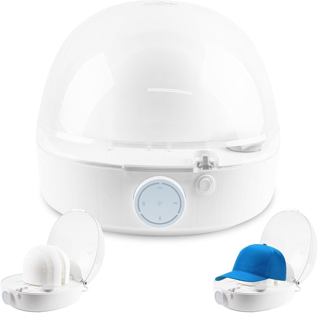 Auto Hat Cleaner & Steamer Shaper, 3-in-1 Steam Clean, Iron & Dry, Fast Drying for Baseball/Bucket/Wool Hats, Restores Shape, Includes Cleaner, No Deformation, Removes Wrinkles & Odors, Keeps Shape.