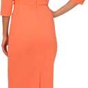 Adrianna Papell Knit Crepe Tie Waist Sheath Dress (Orange, XXL)
