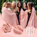 Buryeah 6 Pack Boho Knitted Throw Blankets with Tassels 50x60 Soft Warm Throws Bulk for Wedding Guests Housewarming Employee Teacher Appreciation Gifts Cozy Farmhouse Home Decor (Pink)