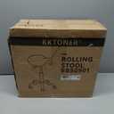 KKTONER Rolling Saddle Stool PU Leather Swivel Adjustable Rolling Stool with Wheels Salon Chair Black