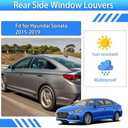 for Hyundai Sonata 2015 2016 2017 2018 2019 Window Louvers Rear Side Window Louvers Air Vent Scoop Shades Cover Blinds Trim Exterior Accessories 2PCS(Bright Black)