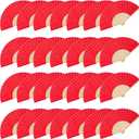 JOHOUSE 28 Pcs Fabric Folding Hand Fans, 8.3 Inch Red Fabric Folding Fans Handheld Portable Bulk Crafts for Wedding, Dancing, Chinese and Japanese Style Hibachi Party DIY Decorations