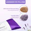 Lavender Weighted Eye Pillow for Relaxation, Yoga, Sleeping, Lavender Eye Mask with Natural Flaxseeds & Lavender for Headache, Sinus, Dry Eyes Relief, Meditation Accessories with Aromatherapy, 6PK