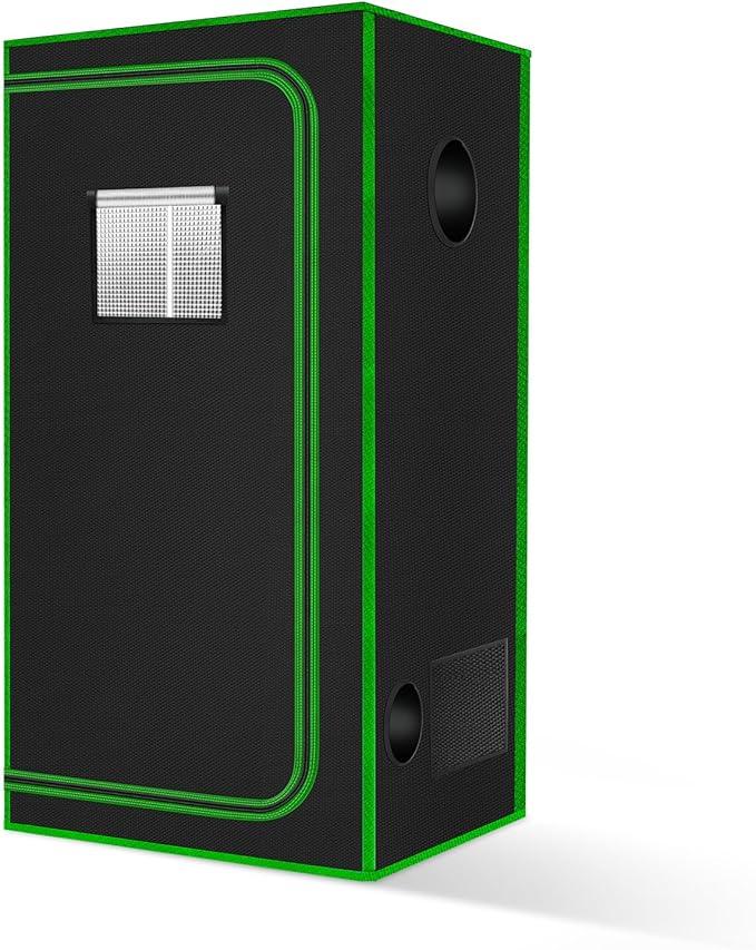 MELONFARM 34"x34"x72'' Grow Tent, High Reflective 600D Diamond Mylar Canvas with Observation Window and Floor Tray for Hydroponic Indoor Plant Growing