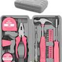 24Pcs Pink Home Repair Tool Kit for Women - Compact Mini Starter Hardware Set with Hammer, Pliers, Screwdrivers - Portable Household Hand Tools, Ideal Christmas & New Year Gift for Ladies
