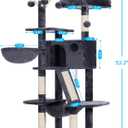 Hey-brother Cat Tree, 53 inch Cat Tower for Indoor Cats, Cat House with Padded Platform Bed, Toy Balls, Large Cozy Condo, Hammocks and Sisal Scratching Posts, Smoky Gray MPJ019-SG