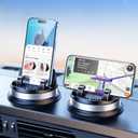 Dash Cell Phone Car Mount, Multifunctional Car Dashboard Mobile Phone Holder, 360 Rotatable Non Slip Mat Universal Car Phone Stand Hands Free, Compatible with iPhone, Samsung, Google, Android (Silver)