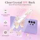 2 x Clear Case Compatible with Samsung Galaxy A53 5G, Cute Butterfly Print Protective Cover for Girls Women, Slim Soft TPU Four Corners Shockproof Case for Samsung A53 - Light Pink Butterfly