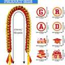 2026 Red Gold Graduation Leis Decorations with Pins, Class of 2026 Grad Embroidery Patches Party Supplies for High School College Graduation