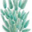 Uieke 120 Pcs Bunny Tails Dried Flowers, 17 Dried Lagurus Ovatus, Dried Foxtail Grass for Flower Arrangements Wedding Centerpieces Home Boho Baby Shower Party Decorations (Teal Blue)