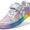 DREAM PAIRS Girls Shoes Toddler Sneakers Rainbow Storybook Casual School Walking Footwear for Toddler/Little Kids,Toddler,Rainbow/Silver, Size 7 