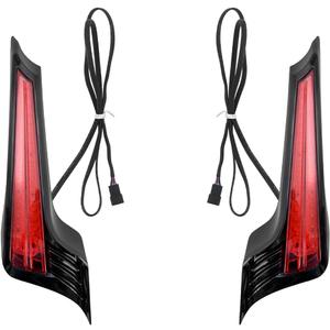 HDBUBALUS Motorcycle Filler Panel Lights LED Rear Fender Turn Signal Brake Lamp For Harley Touring Road King Street Glide 2014-Later (Color: Black Red) (Black Housing Red Lens)