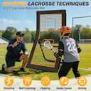 Lacrosse Rebounder, 4x7FT Bounce Back Net with 5 Adjustable Rebound Angles & 2 Target Stripes, Lacrosse Rebound Net Perfect for Lax Volleyball Baseball Soccer Practice Backyard