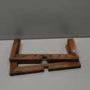 Wenqik 1 Pack 16 Inch Wood Plant Stand Wooden Plant Pot Holder Mid Century Rattan Flower Boho Rustic Stool Holder for Indoor Gardening Patio, Fit 8-18 Inch Pot (Black)