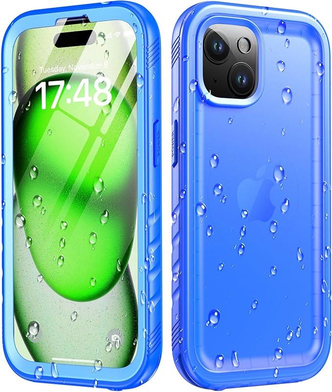 Cozycase for iPhone 16 Plus Waterproof Shockproof Dustproof Case - Heavy Duty/360 Full Body/Military Grade/Protective/Rugged 【8FT Drop Proof】 Built in Screen/Camera Protector with Lanyard Blue