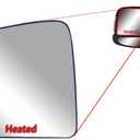 Replacement Driver Left Side Extension Long Arm Mirror Upper Main Glass Heated with Back Plate for Ram Promaster 1500 2500 3500 from 2010 to 2023