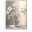 daktenn Framed Canvas Wall Art Floral Picture Wall Decor for Bathroom Wall Art Bedroom Framed Artwork for Wall Decorations prints (White Framed, 18" x 24")