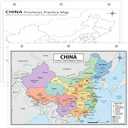 China Map Poster for Kids - 2-Sided Laminated 8.5x11, Provinces Cities & Geographic Features with Blank Practice Map, Color-Coded Regions, Classroom Homeschool Geography