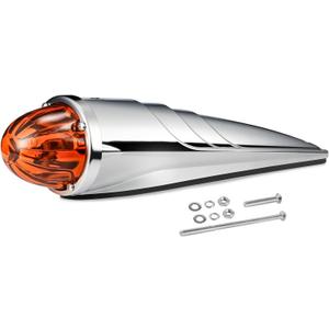 Partsam Glass Watermelon Cab Lights Amber Torpedo LED Top Marker Hi/Low Beam Roof Running Turn Signal Lights with Die-Cast Chromium Alloy Base for Peterbilt Freightliner Mack Heavy Trucks (1PCS)