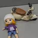 Motorcycles Scooter Toy Doll - with Light and Music, Cute Have a Seat for Accessories, Decor Desktop Ornaments Collectors (Off-White)