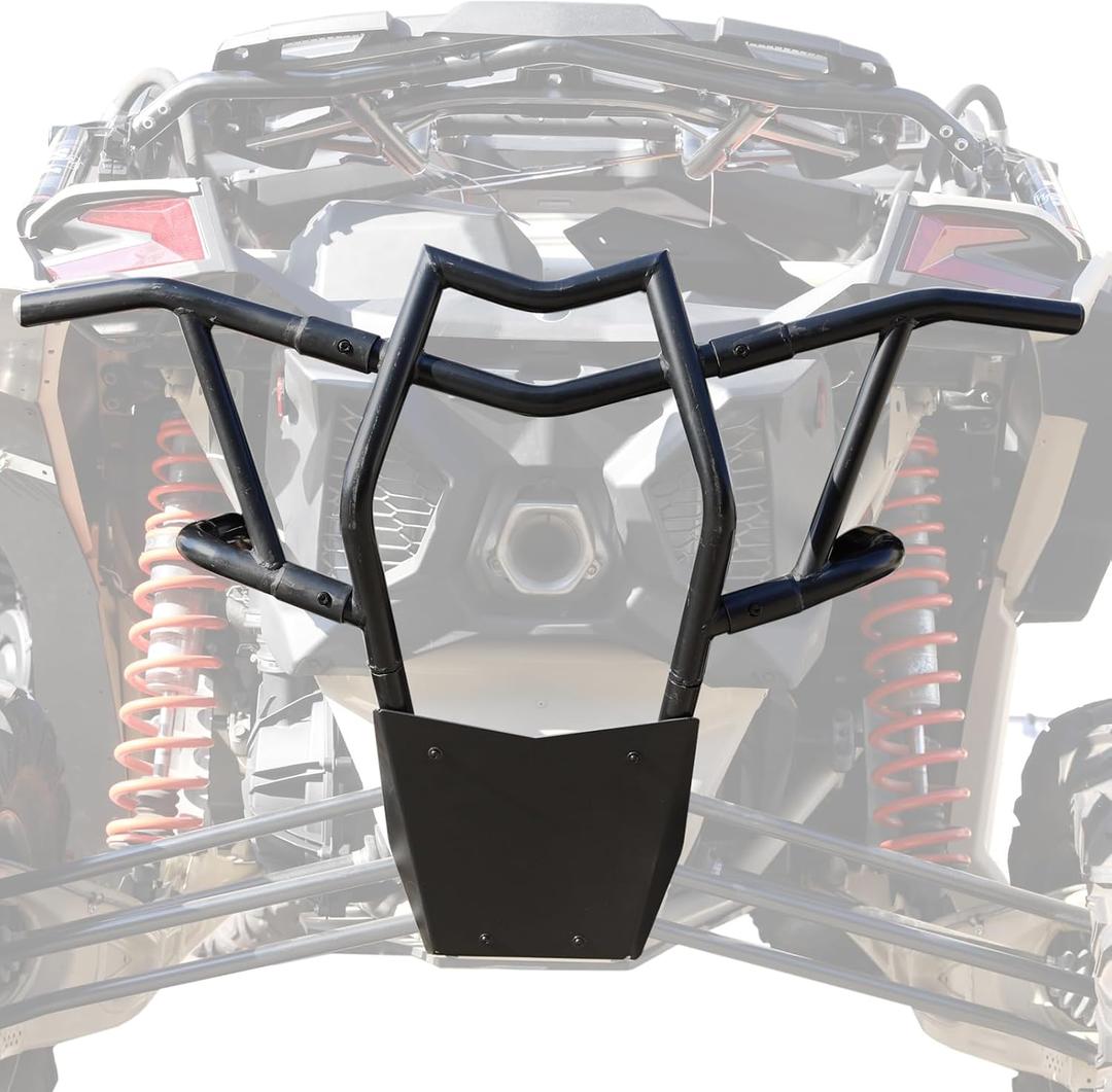 A & UTV PRO Rear Back Bumper for 2017-2024 2025 Can Am Maverick X3 Max Turbo R RR, Combined Heavy Duty Prerunner Bumper Bar Brush Guard Protector Accessories, Replace OEM # 715002880, 715003436, Black