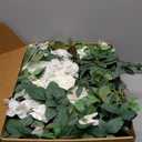 Ling's moment Artificial Eucalyptus Leaves Greenery Garland, 5.9ft Pack of 2 Fake Silk Long Vines Faux Wreath Realistic Stems for Table Centerpieces Wedding Outdoors Decor, White & Sage