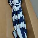 Blissun 7.5 ft Patio Umbrella, Yard Umbrella, Outdoor Market Umbrella with Push Button Tilt Crank (Blue&White)