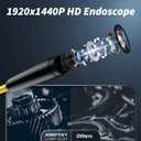 Endoscope Camera with Light,1920P HD Borescope Tools with 8 Adjustable LED Lights, Endoscope with Semi-Rigid Snake Camera, IP67 Waterproof Inspection Borescope for iOS and Android-32.8ft Single Lens