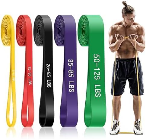 Pull Up Assistance Bands, 4-Level Resistance Bands for Working Out, Pull Up Bands for Men & Women, Exercise Bands for Full-Body Training, Fitness, Physical Therapy, Stretch Workout Bands at Home, Gym