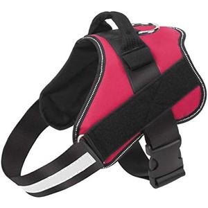 Bolux Dog Harness, No-Pull Reflective Dog Vest, Breathable Adjustable Pet Harness with Handle for Outdoor Walking - No More Pulling, Tugging or Choking (Red, L)